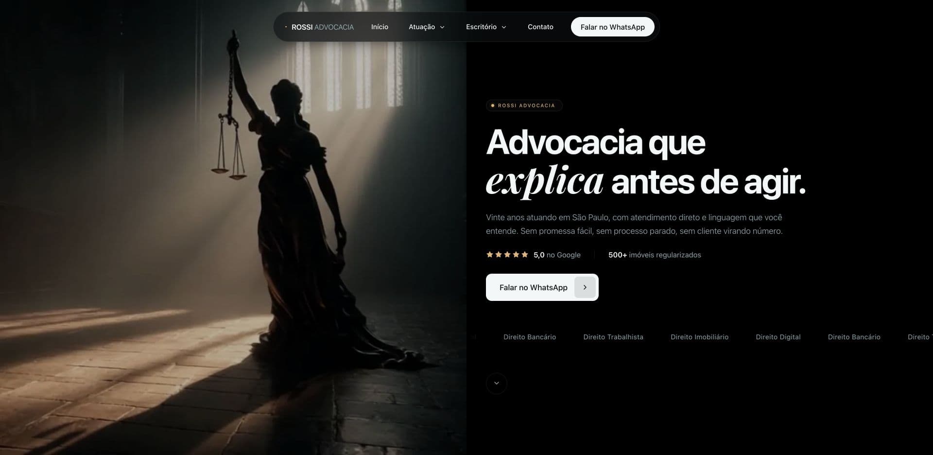 Hero do site Rossi Advocacia.
